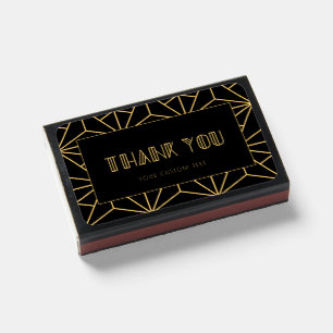 Vintage 1920s art deco geometric Thank you Matchboxes