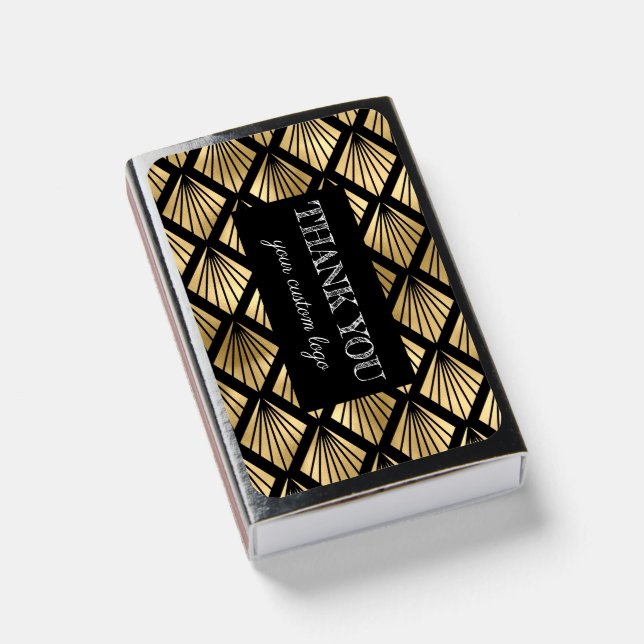 Vintage 1920's art deco geometric thank you matchboxes (Front Closed)