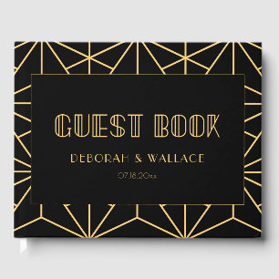 Vintage 1920s art deco geometric wedding guest book