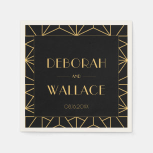 Vintage 1920s art deco geometric wedding napkins