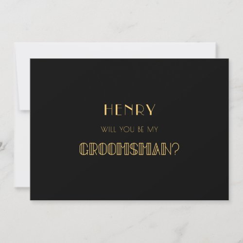 Vintage 1920s art deco groomsman proposal card