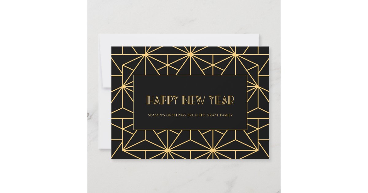 Vintage 1920s art deco Happy New Year Card Zazzle