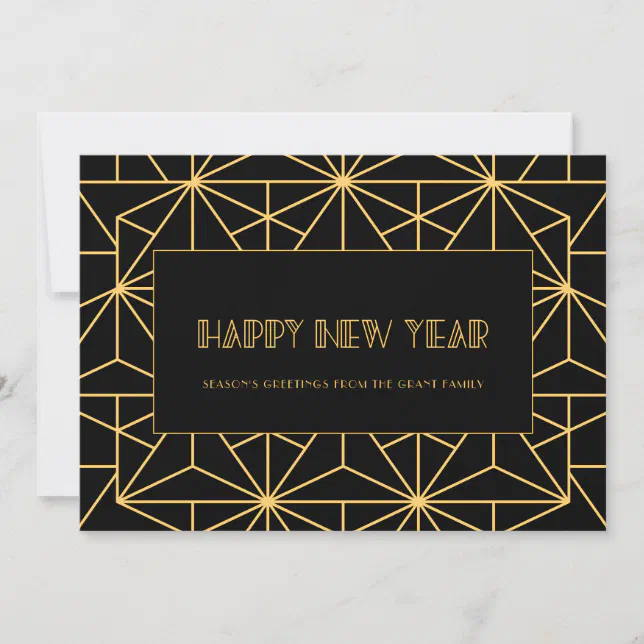 Vintage 1920s art deco Happy New Year Card Zazzle