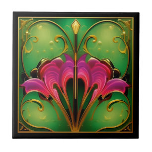 Vintage 1920s Art Deco Reproduction Ceramic Tile