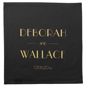 Vintage 1920s art deco simple wedding cloth napkin