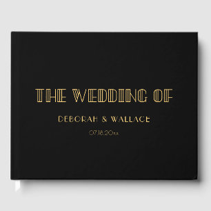 Vintage 1920s art deco simple wedding guest book