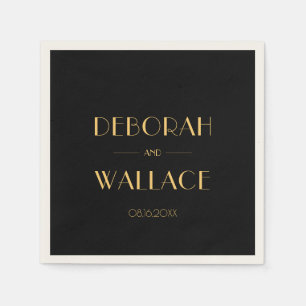 Vintage 1920s art deco simple wedding napkins