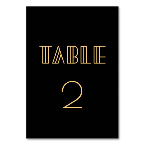 Vintage 1920s art deco simple wedding table number