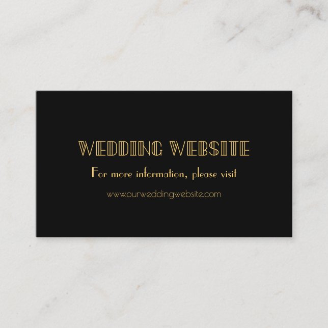 Vintage 1920s art deco simple wedding website card (Front)