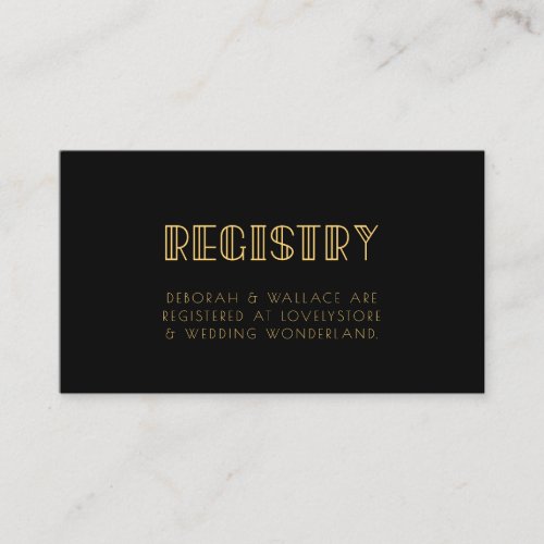 Vintage 1920s art deco wedding registry card