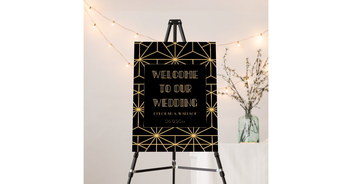 Vintage 1920s Art Deco Welcome to our Wedding Sign | Zazzle