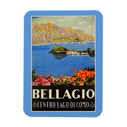 Vintage 1920s Bellagio Italian travel advert Magnet