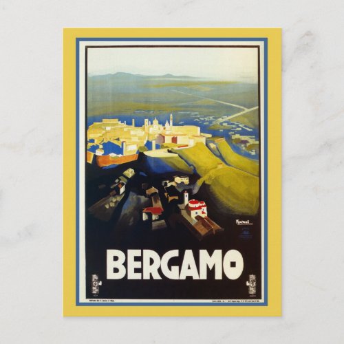 Vintage 1920s Bergamo Italian travel Postcard