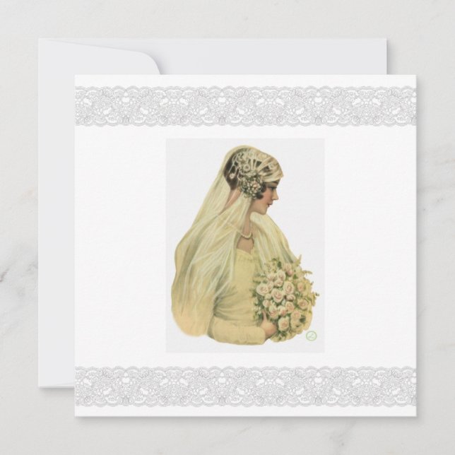 Vintage 1920s Bridal  Thank You Card (Front)