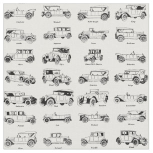 Vintage 1920's Car Automobile Art Pattern Fabric