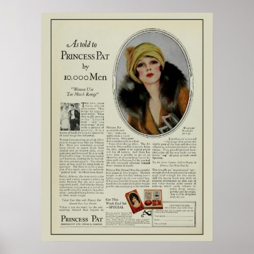 Vintage 1920s cosmetics magazine ad poster