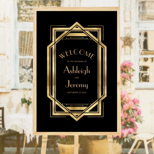 Vintage 1920s Deco 24x36 Black Gold Wedding Poster (Creator Uploaded)