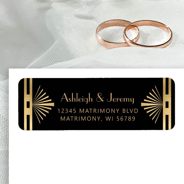 Vintage 1920s Deco Black Gold Label (Creator Uploaded)