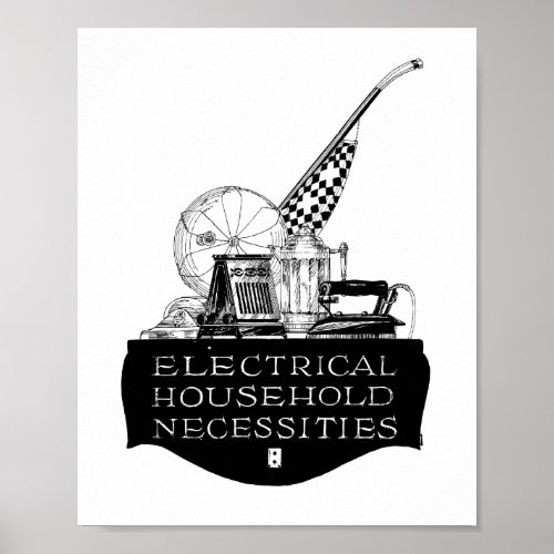 Vintage 1920s Electrical Appliances  Ad Poster