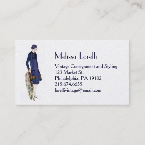 Vintage 1920s Fashion Business Card