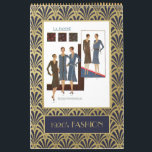 Vintage 1920s Fashion | Faux Gold Art Deco Calendar<br><div class="desc">This 1920's fashion calendar is the cat's meow! Each page contains 1920's fashion from actual vintage magazines of the time. Spend the year going back to the Roaring 20's, the time of flappers, jazz, and bobbed hair. The background of each page is a faux gold, art deco fans pattern over...</div>