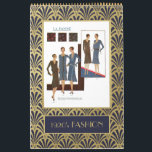 Vintage 1920s Fashion | Faux Gold Art Deco Calendar<br><div class="desc">This 1920's fashion calendar is the cat's meow! Each page contains 1920's fashion from actual vintage magazines of the time. Spend the year going back to the Roaring 20's, the time of flappers, jazz, and bobbed hair. The background of each page is a faux gold, art deco fans pattern over...</div>