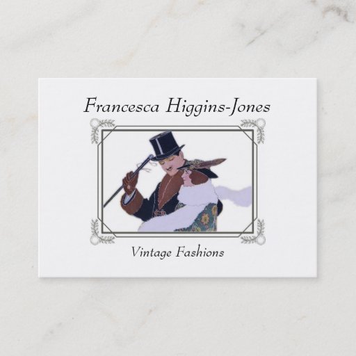 Customizable Vintage 1920's Fashions Business Cards