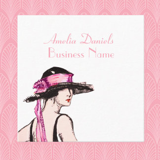 Vintage 1920's Flapper Girl Business Card