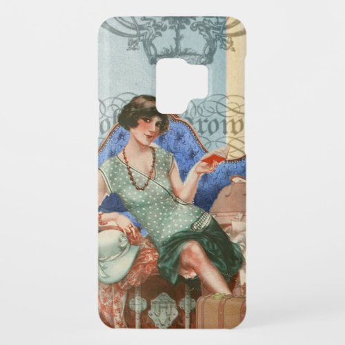 Vintage 1920s Flapper Girl in Paris Art Case_Mate Samsung Galaxy S9 Case