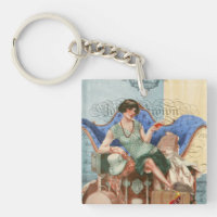 Vintage 1920s Flapper Girl in Paris Art