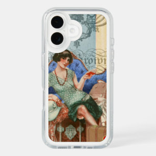 Vintage 1920s Flapper Girl in Paris Art iPhone 16 Case