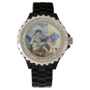 Vintage 1920s Flapper Girl in Paris Art Watch