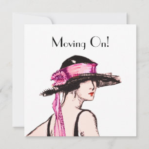 Vintage 1920's Flapper Girl New Home Address Card