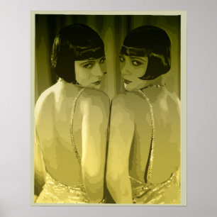 vintage 1920s flapper girls pop art "moss" poster