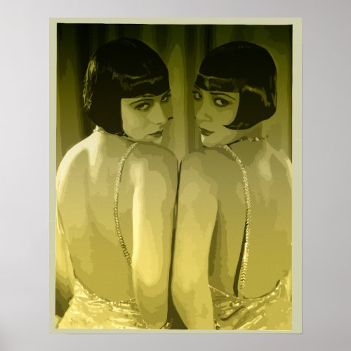 vintage 1920s flapper girls pop art moss poster