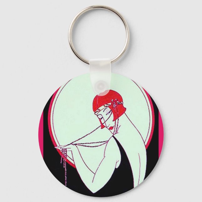 Vintage 1920's Flapper Keychain (Front)