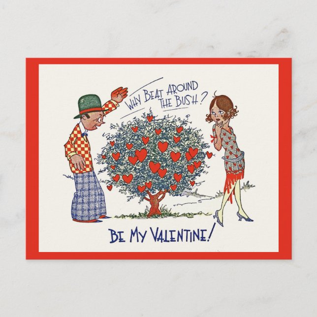Vintage 1920s Flapper Valentine Postcard (Front)