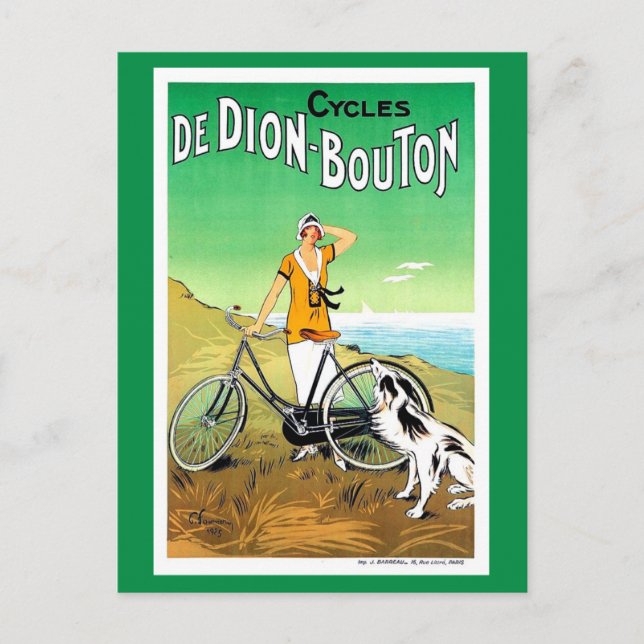 Vintage 1920s French bicycle ad Postcard (Front)