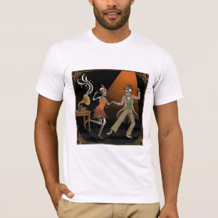 Vintage 1920s Jazz Age Dancing Skeletons T-Shirt