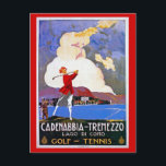 Vintage 1920s Lake Como Golf Italian travel advert Postcard<br><div class="desc">From our poster with the same name. High resolution, showing a 1920s advertising poster for Cadenabbia-Tremezzo and its golf and tennis possibilities. Cadenabbia (Cadenabbia di Griante) is a small community in Lombardy, Italy, in the province of Como, on the west shore of Lake Como. The community is part of the...</div>