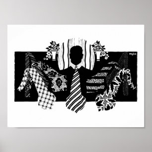 Vintage 1920s Men's Ties Ad Poster