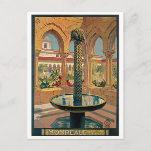 Vintage 1920s Monreale Italian travel ad Postcard