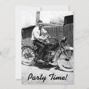 Vintage 1920s Motorcycle Birthday Invitation