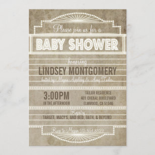 Vintage 1920's Movie Marquee Baby Shower Invitatio Invitation