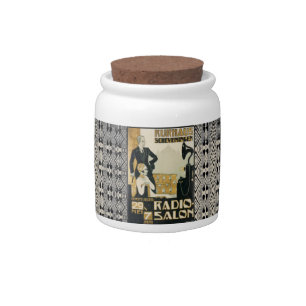 Vintage 1920s Netherlands Radio Salon Candy Jar