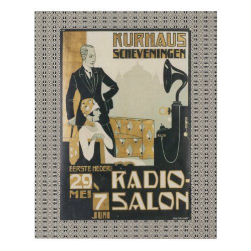 Vintage 1920s Netherlands Radio Salon Faux Canvas Print