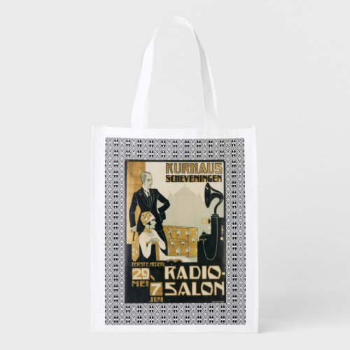 Vintage 1920s Netherlands Radio Salon Grocery Bag
