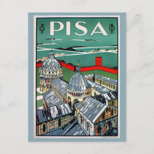 Vintage 1920s Pisa Italian travel Postcard