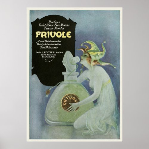 Vintage 1920s Print Ad Woman Frivole Perfume