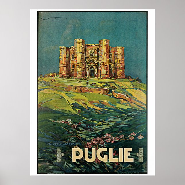 Vintage 1920s Puglia Italy travel Ad Poster (Front)